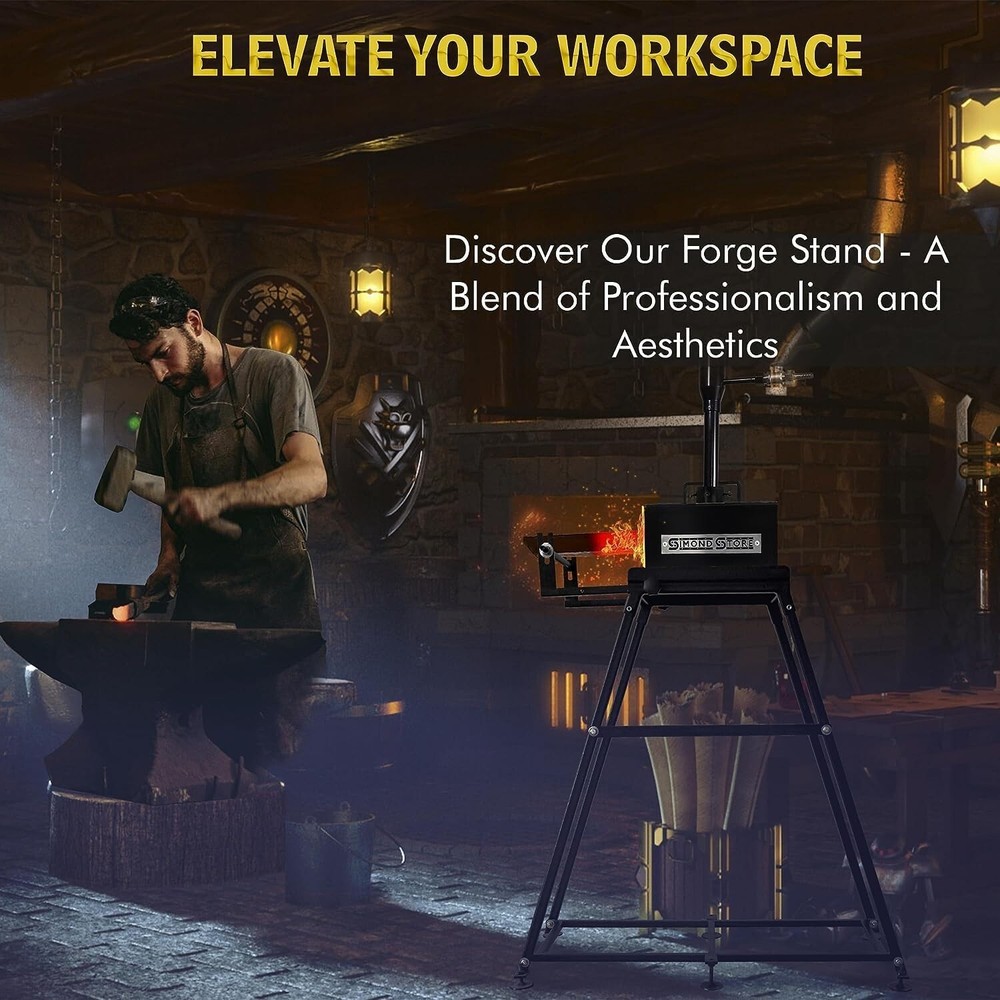 Blacksmith Forge Kit Stand - 12" - Forge Starter Kit Stand For All Single Burner