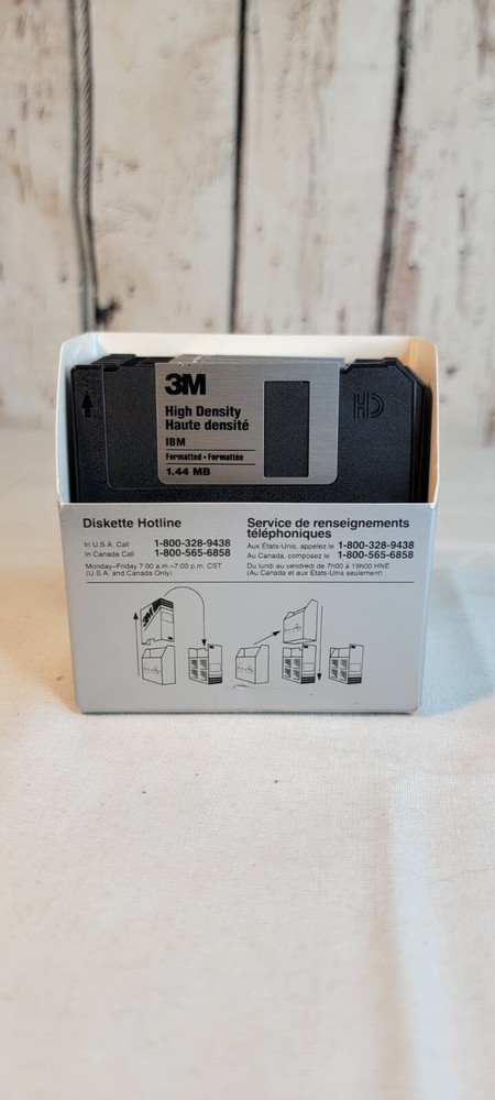3M High Density 3.5" Diskettes Floppy Disc ONLY 9 IBM Formatted DS -Opened