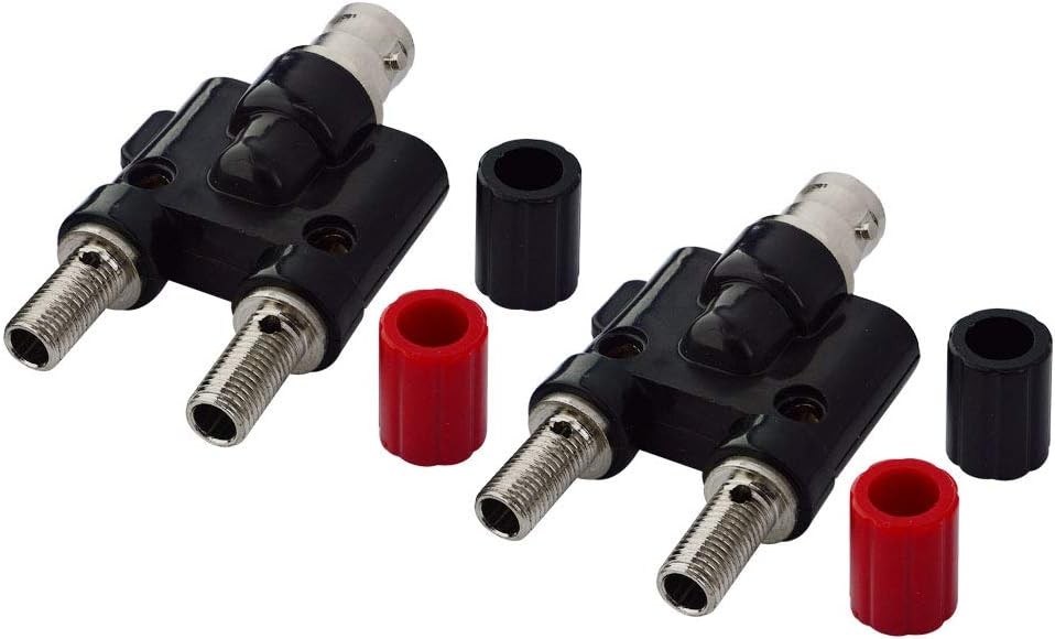 onelinkmore BNC Female to Dual Banana Socket Binding Post RF 2 PCS