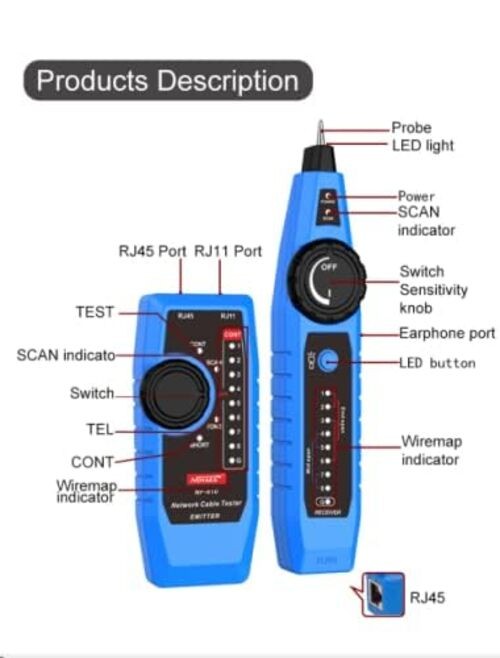 NF-810 Multifunctional Network Cable Tester, Ethernet LAN Network Wire