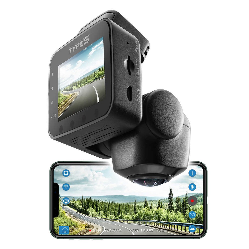 TYPE S, 360 Degree Smart Dash Cam Camera | HD Live Video Streaming