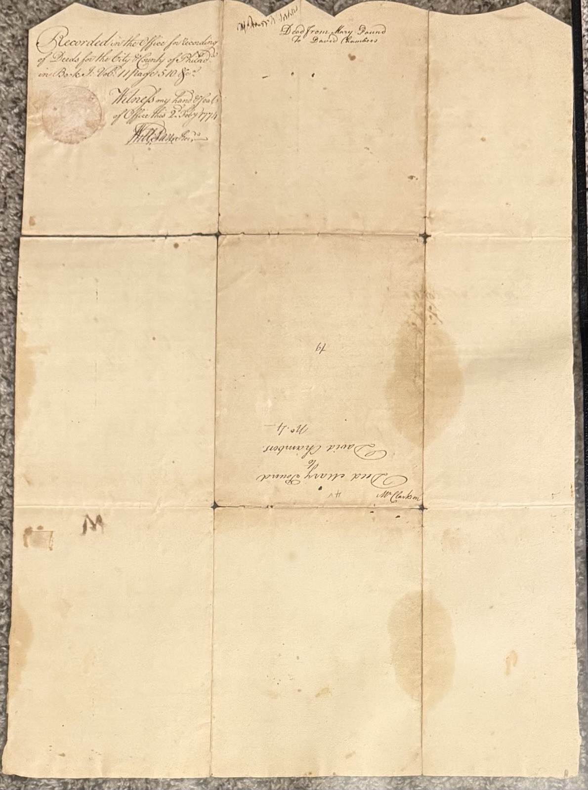 Colonial Era Indenture, 1686, Philadelphia, Mulberry And Arch Street