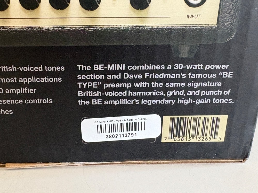 Friedman BE Mini Guitar Amp Head