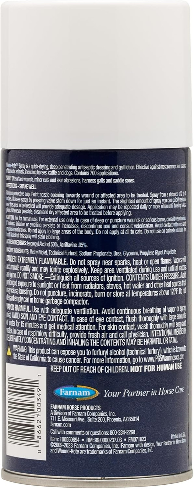 Wound-Kote Blue Lotion Spray Horse Wound Care for Use on Horses and Dogs, Antise