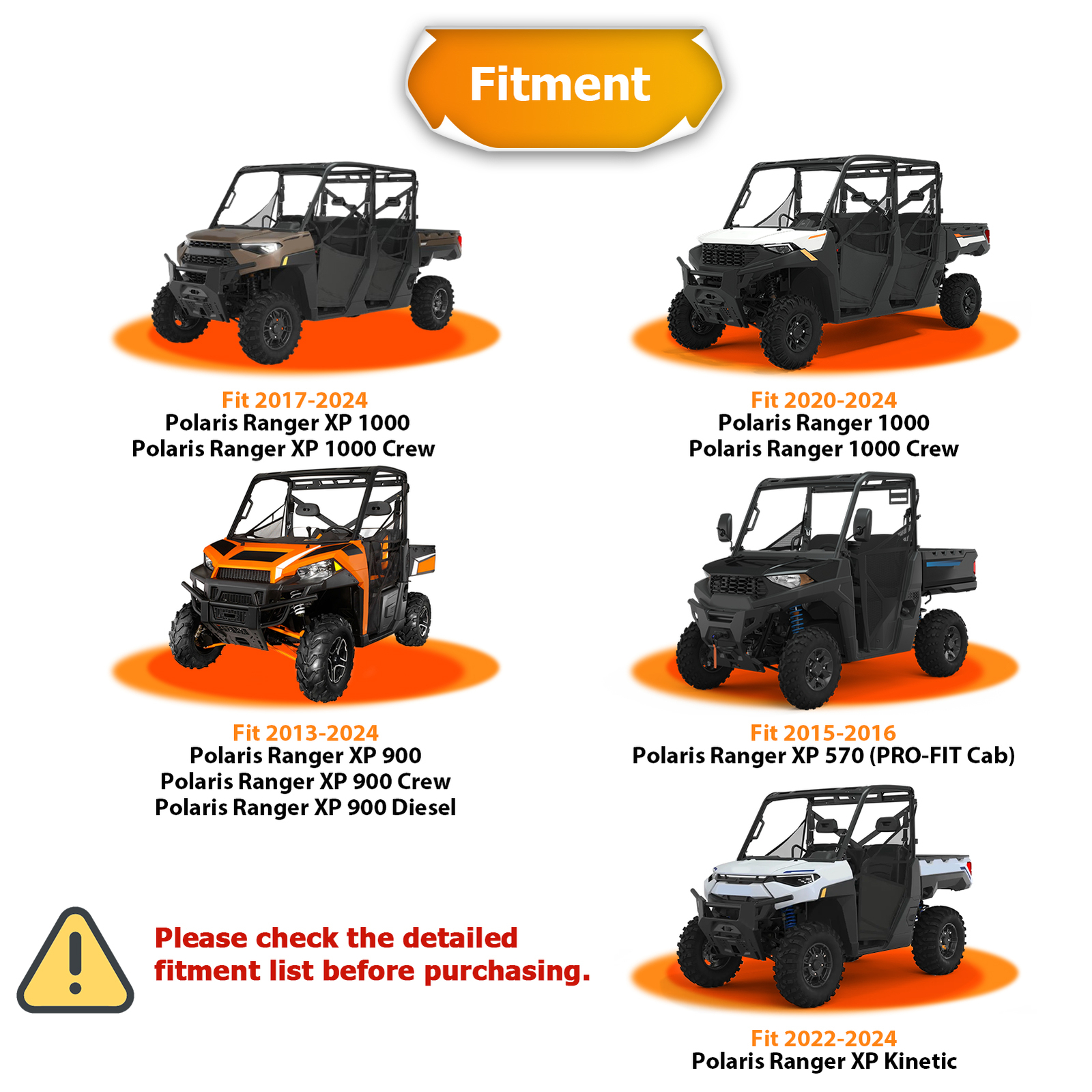 4500lbs Electric Winch Mount Kit For 2017-2024 Polaris Ranger XP 1000 Crew