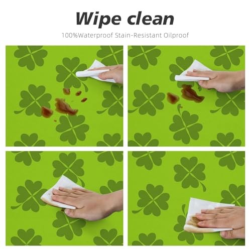 St.Patrick's Day Square Fitted Tablecloth Waterproof Washable Polyester Tables