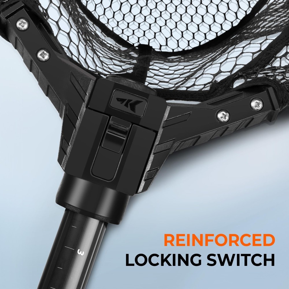 Brutus Folding Landing Net with Boat Hook, Foldable, Extendable, Lightweight & S