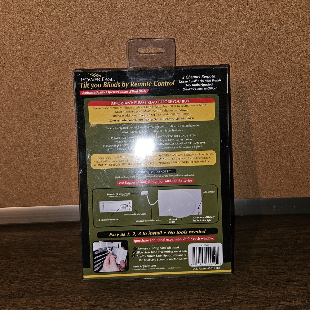 Power Ease Blind Contoller Master Set Remote Open/Close