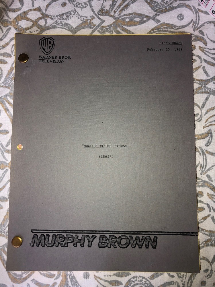 Authentic Script From Murphy Brown ”Moscow On The Potomac” With Original Notes