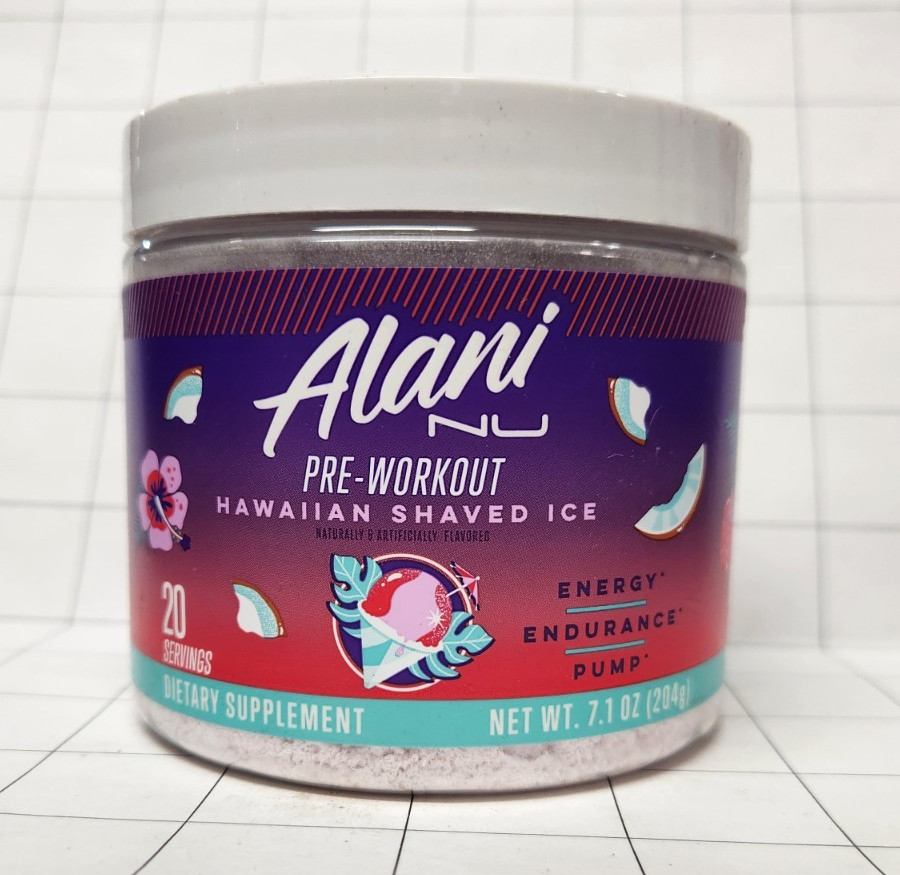 Alani Pre-Workout Energy Supplement Hawaiian Shaved Ice 20 Servings EXP 10/27