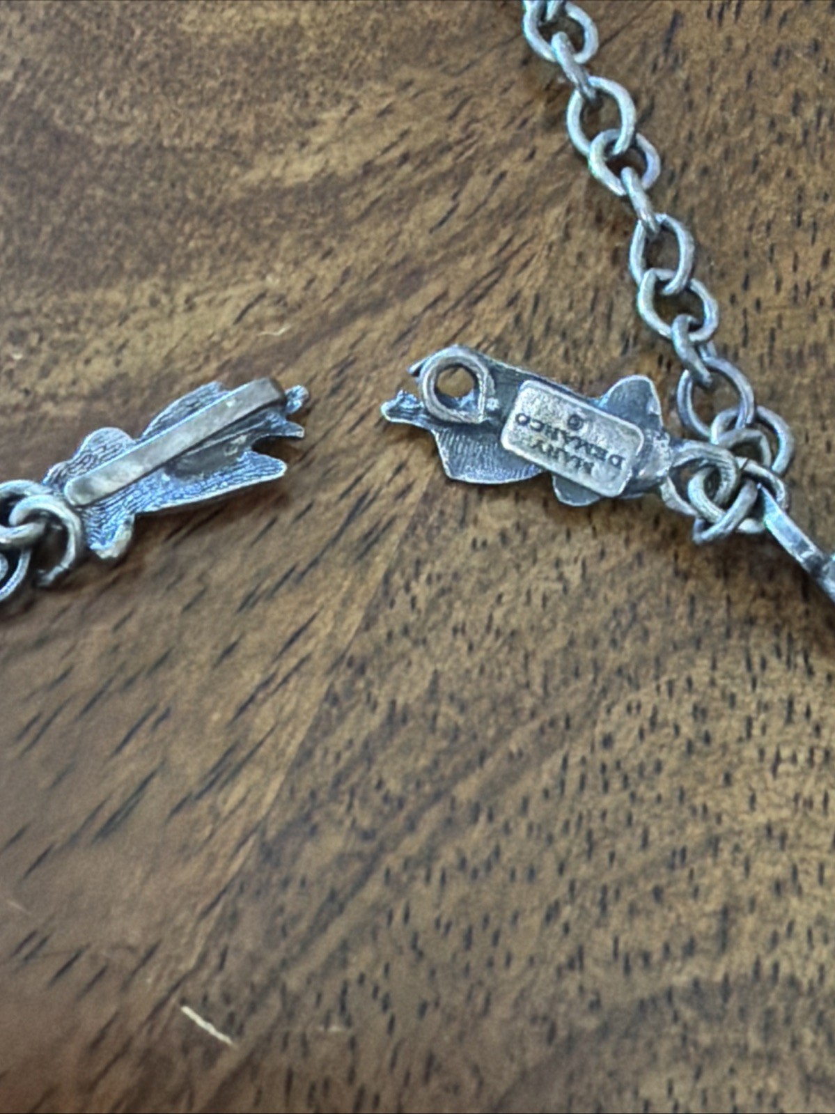 Mary Demarco Fairycore Rhinestone Tulip Glass Opal Hand Clasp Necklace 13"