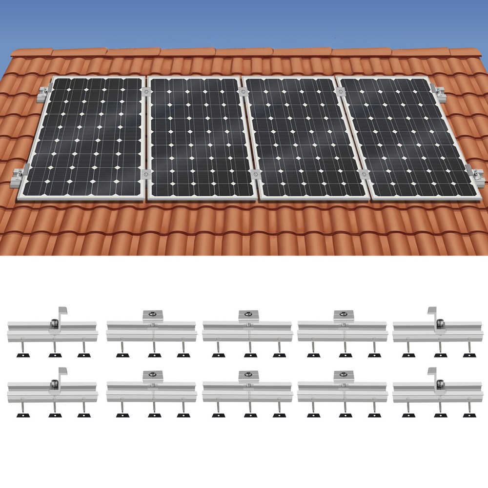 Roof Adjustable Solar Panel Mounting Brackets Kit System for 4PCS Solar Panels