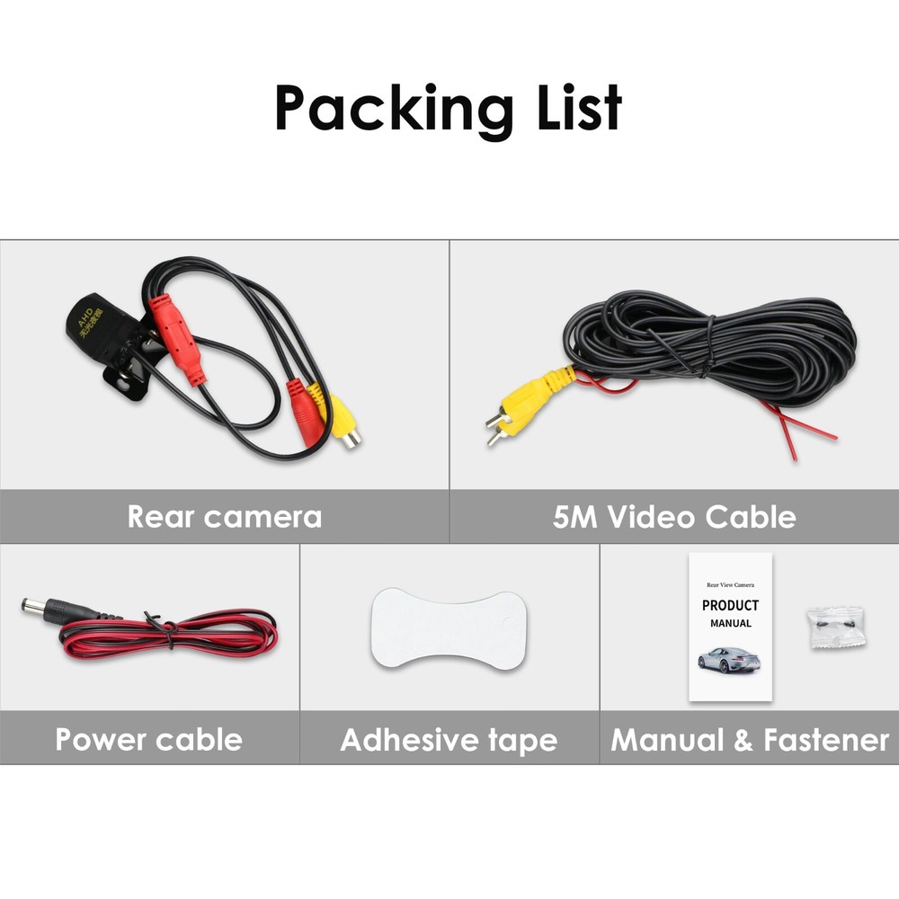 universal Car Rear View Backup Camera HD Night Vision Waterproof Reverse Camera6