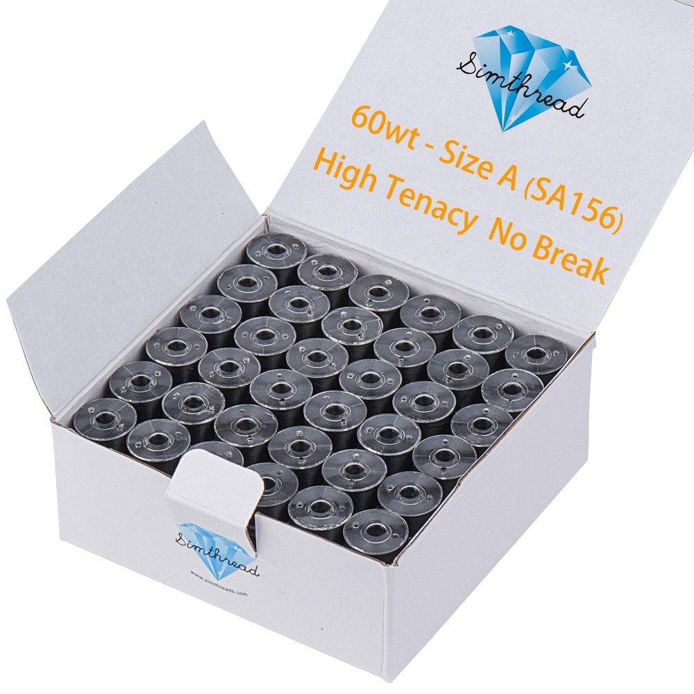 144pcs Embroidery Pre-Wound Bobbins Thread, Class 15 Type A Size SA156, Polye...