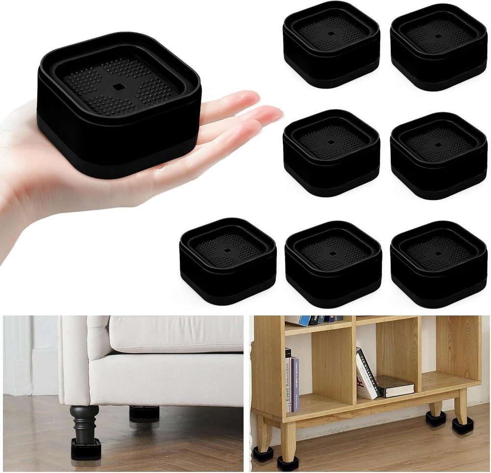 8 Pack Furniture Risers, Adjustable Bed Risers Heavy Duty Stackable Bed Raise...