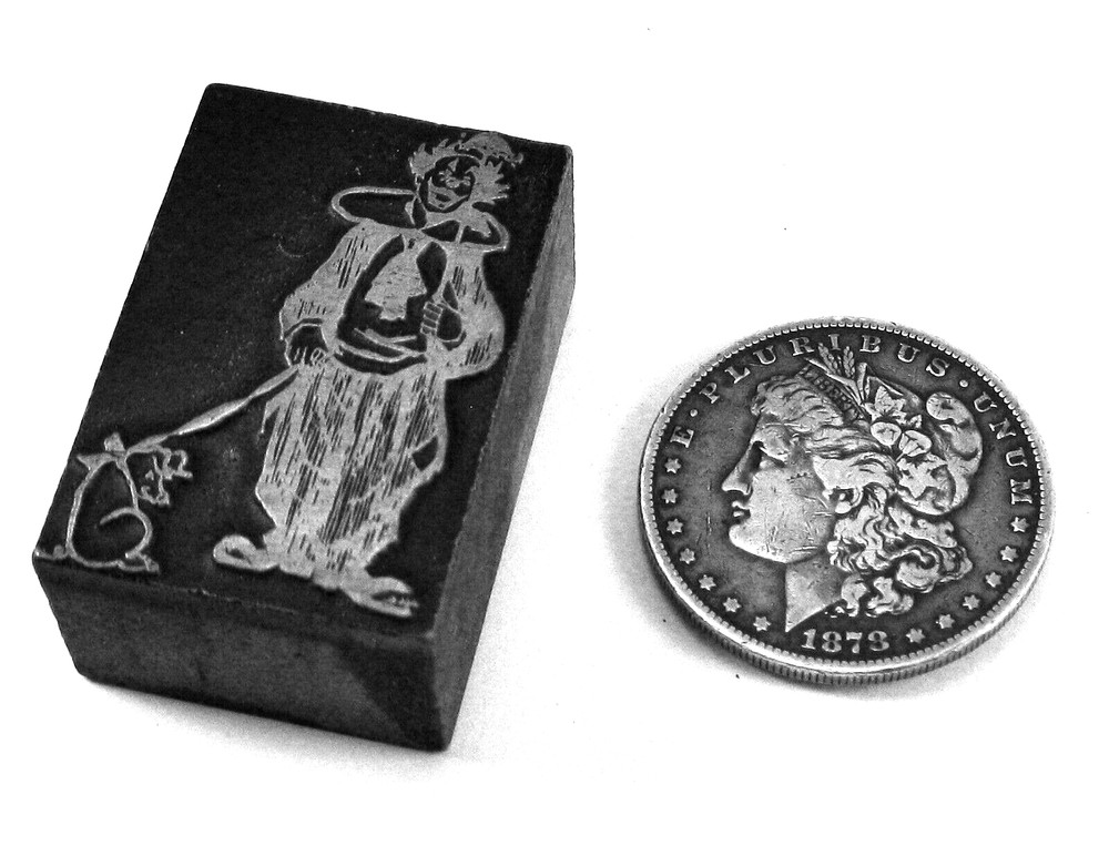 Letterpress Print Block - "Clown"