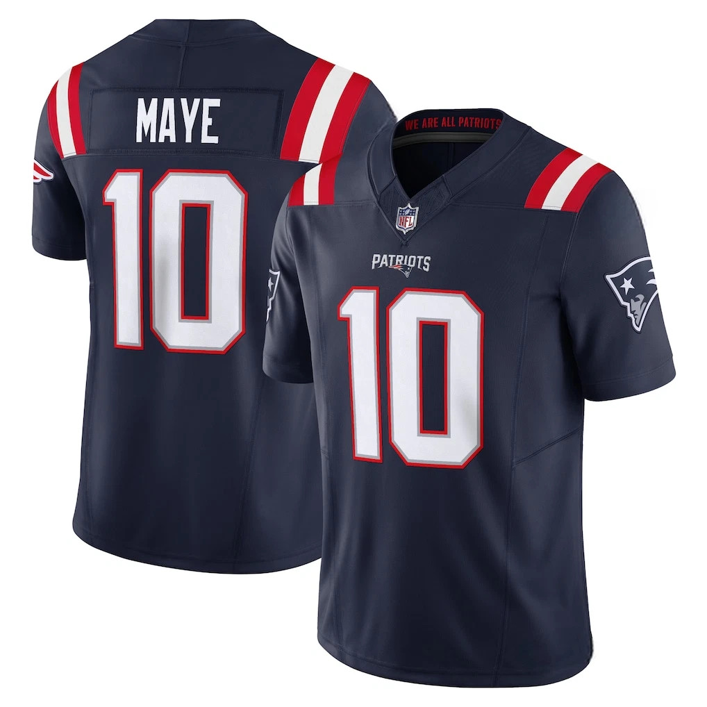 Men's Patriots #10 Drake Maye Collection Limited Stitched Jersey S-3XL