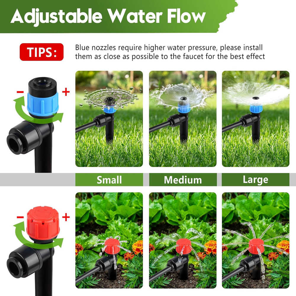 240FT Drip Irrigation System Kit Quick-Connect, Automatic Garden Watering System