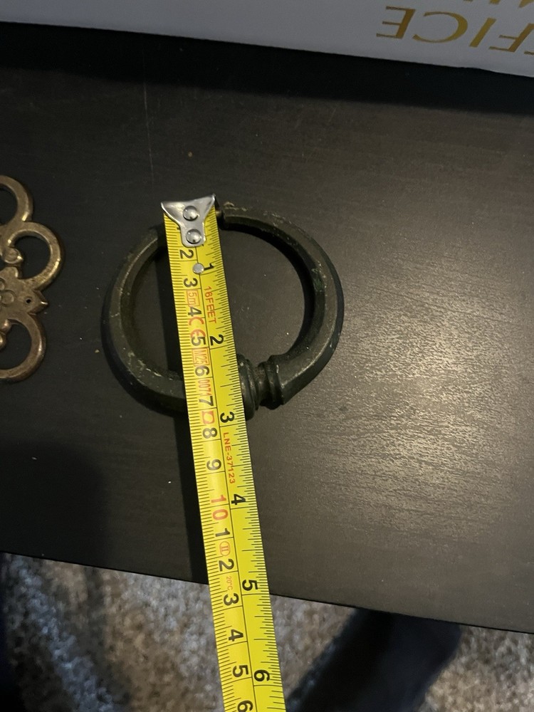 Vintage Nickel Plated Ring Pulls Decorative Cabinet Hardware Pulls