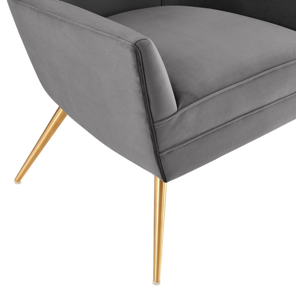 Modway Renata Button Tufted Performance Armchair in Gray