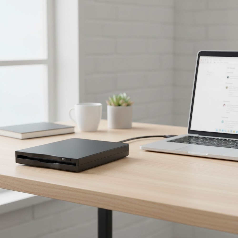 USB Floppy Drive External 3.5-inch Portable Data Reader for Windows PCs