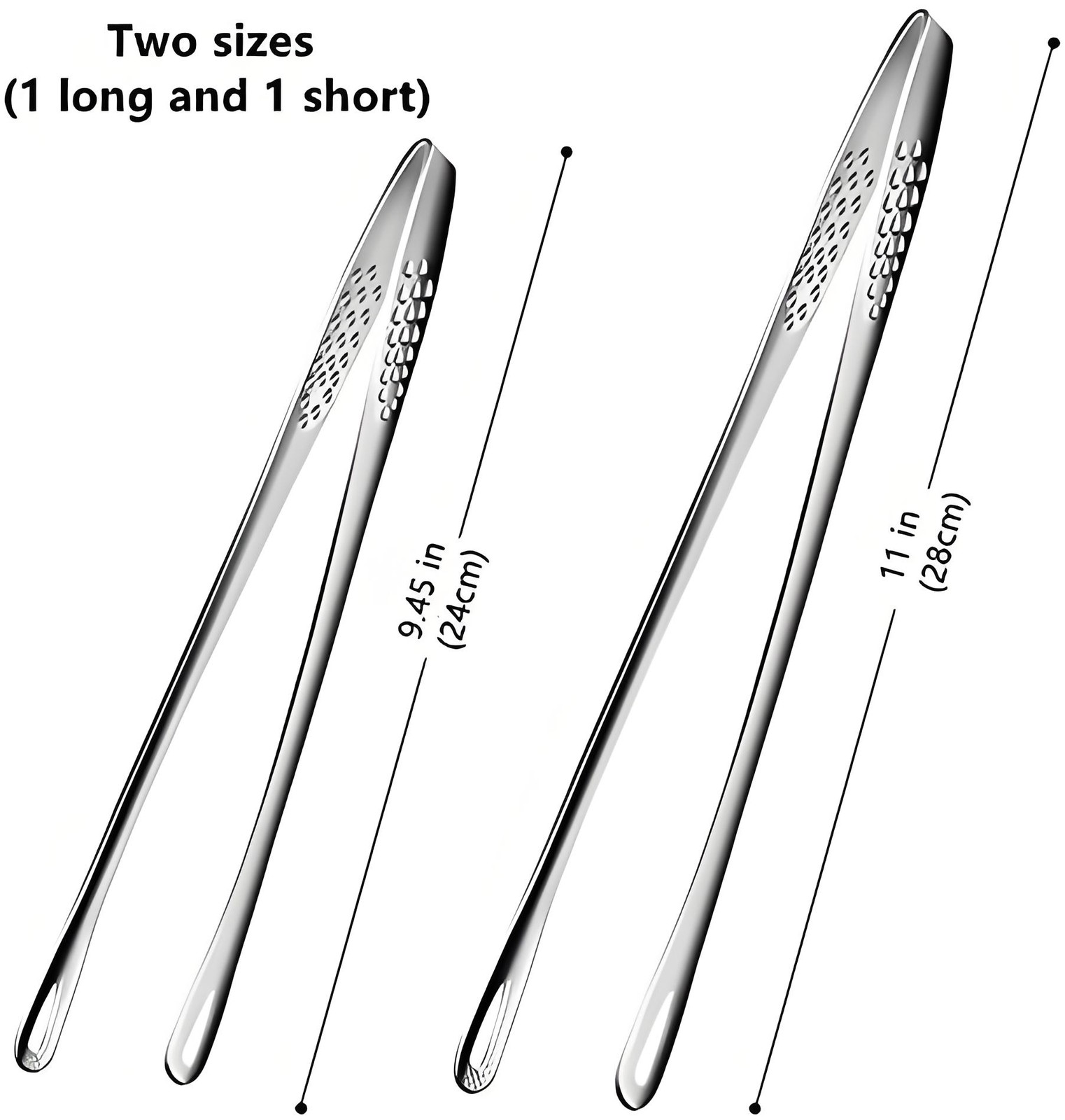 2× Stainless Steel Grill Tongs Cooking BBQ Steak Clamp Pastry Kitchen Tweezers