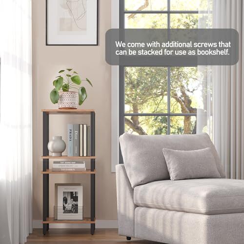 End Table, Side Table, Nightstand, 2-Tier Storage Shelf, Sofa Table 1 Brown