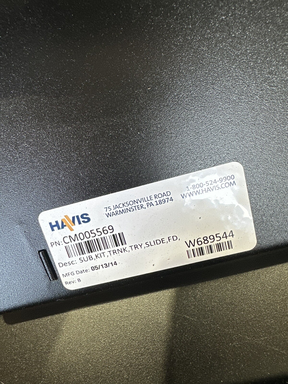 Havis 2006-2024 DODGE CHARGER trunk Tray Slide Part # C-TFD-CHGR-1