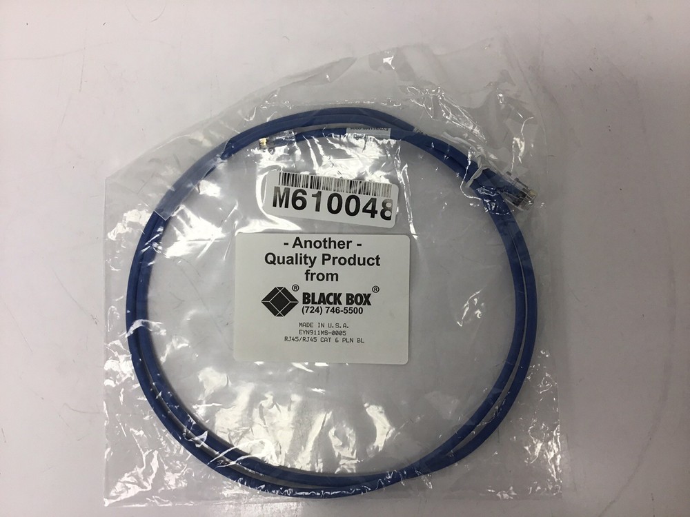 NEW Black box EYN911MS-0005 CAT6 Solid Conductor Plenum Cable Blue 5-Feet 1.5M