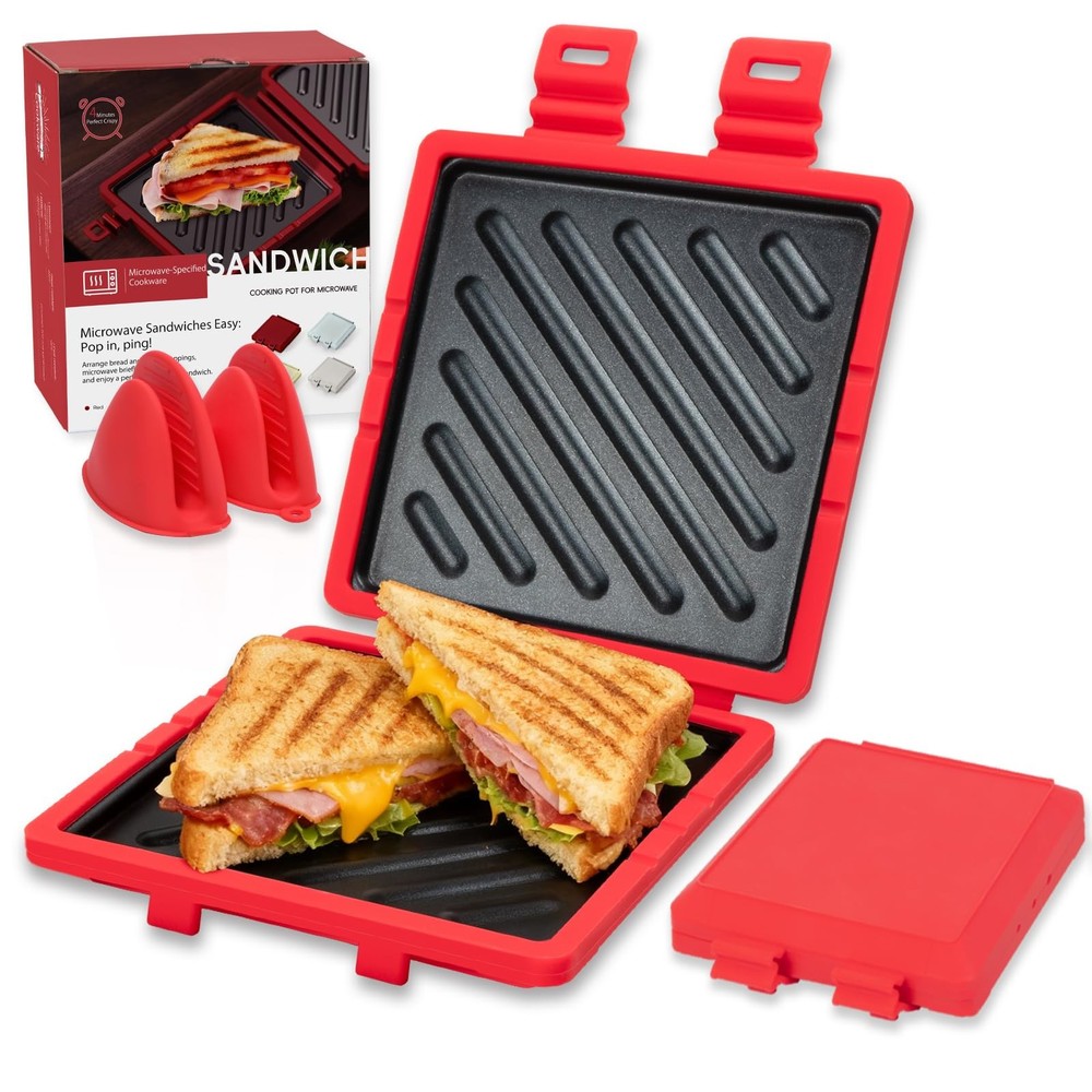 Microwave Sandwich Maker Microwave Toaster Adjustable Silicone Strap Removable N