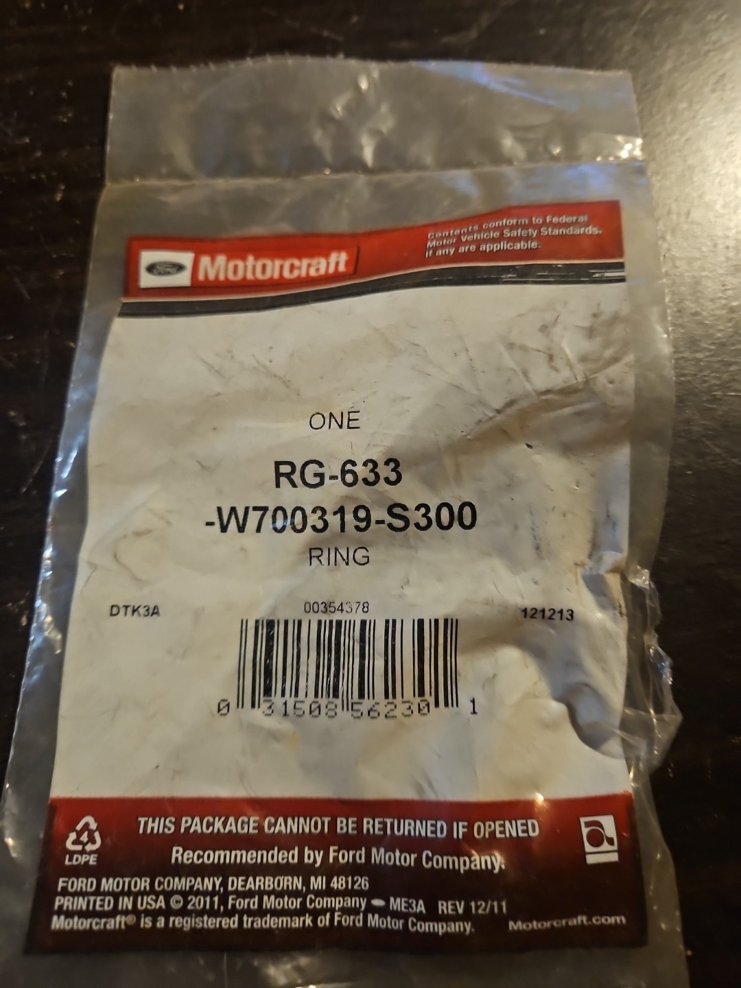 NEW Motorcraft RG-633 Engine Coolant Thermostat Gasket FORD W700319-S300 (1)