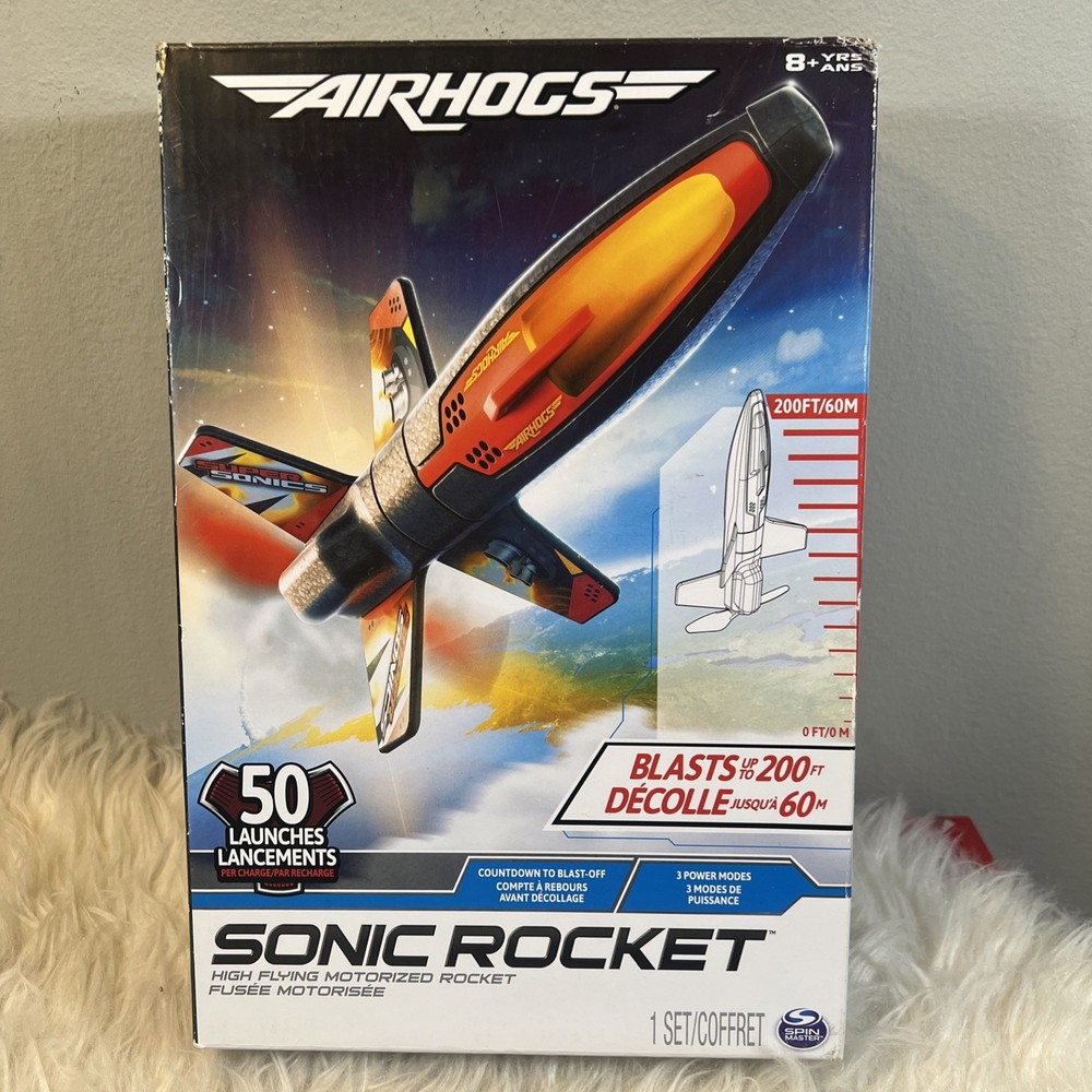 Air Hogs Sonic Rocket 200ft High Flying Motorized 3 Power Modes Spin Master