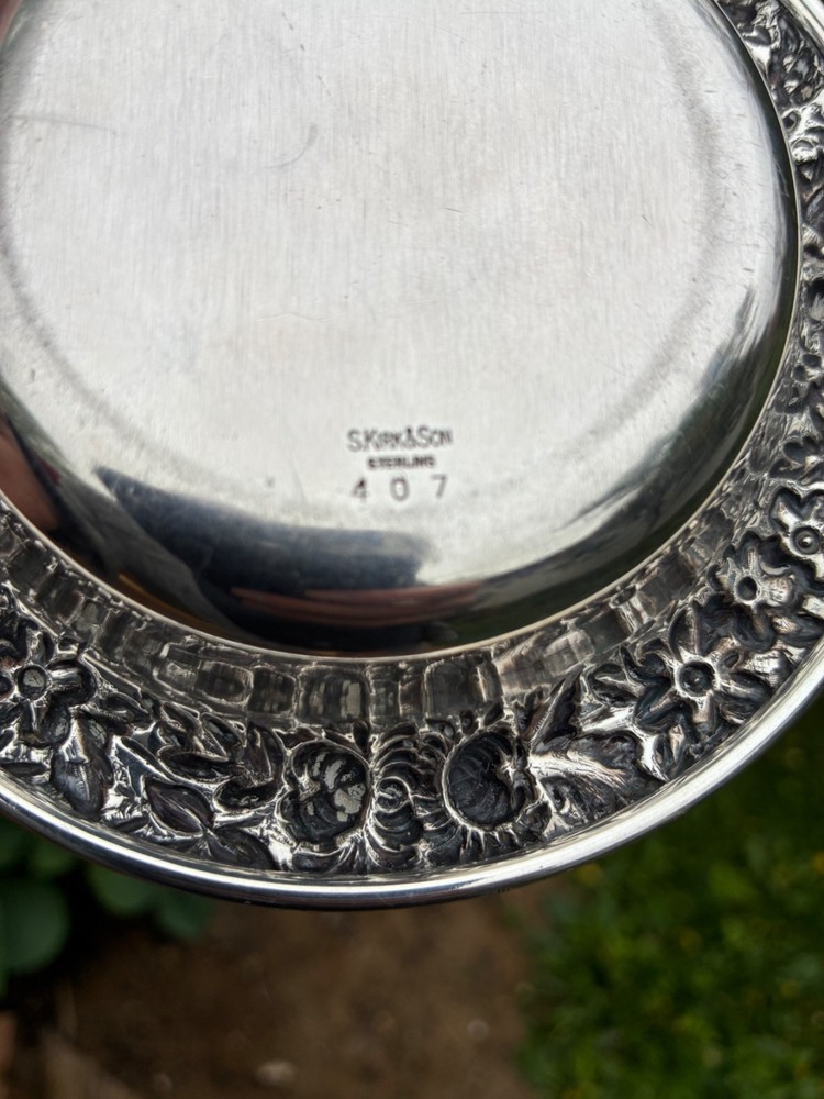 Kirk & Son Sterling Silver Repousse Candy Dish