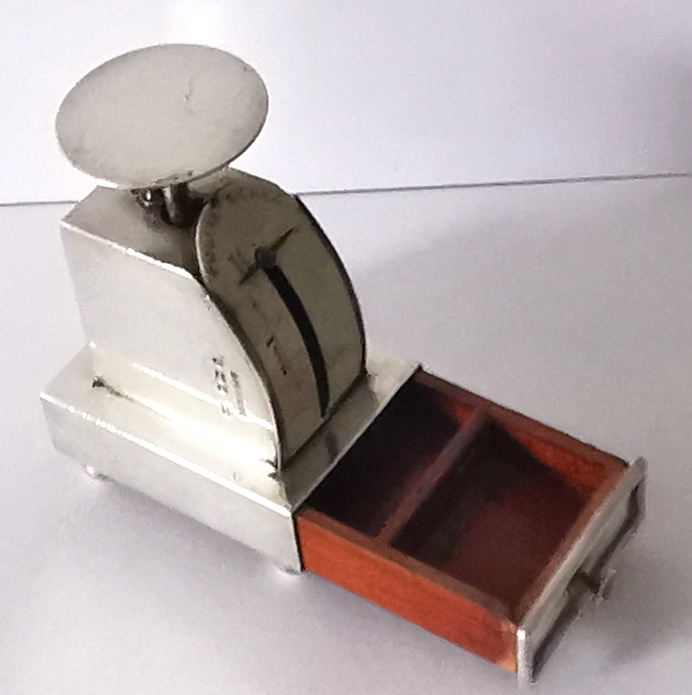 Solid Silver Postal Scales & Double Stamp Box Combi - Birm. 1907.