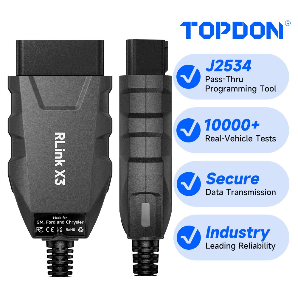 TOPDON RLink X3 Reprogramming Tool for GM High-Speed J2534 Pass-Thru Programmer