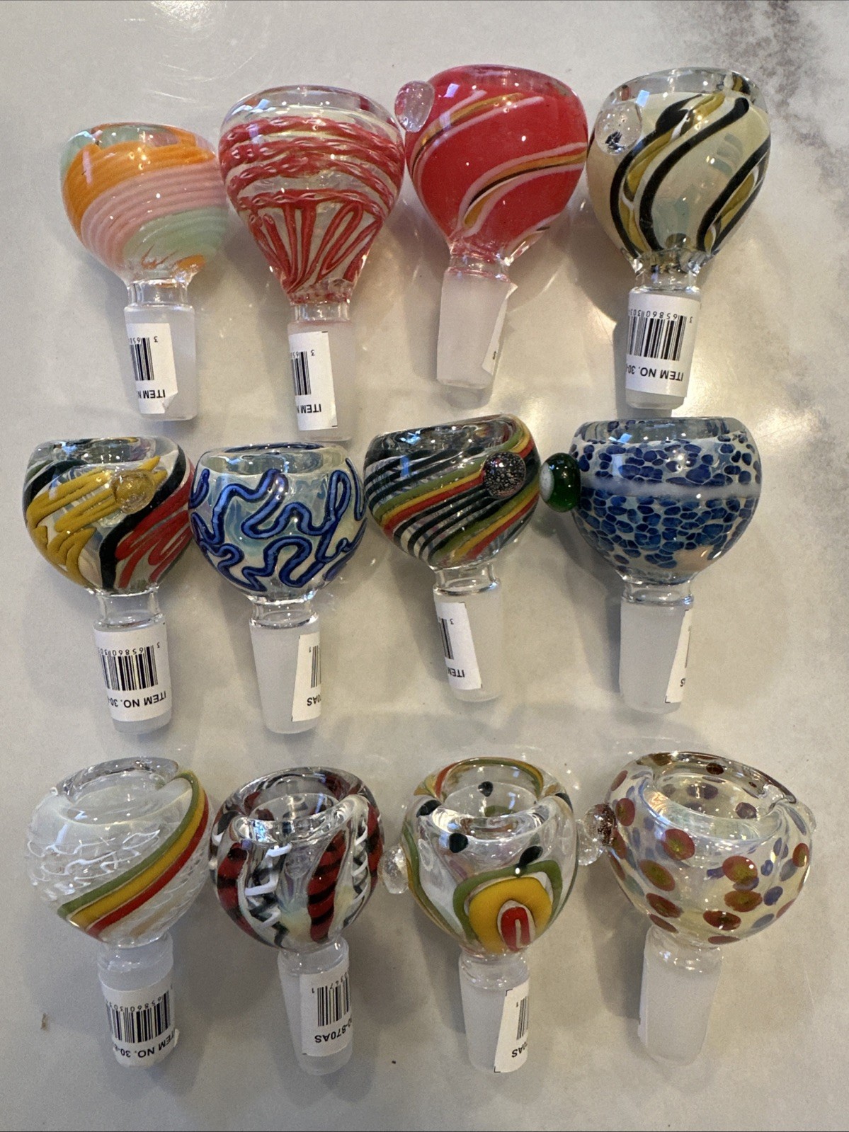 14mm Glass slide bowl Water Pipe Hookah 3ct SPECIAL💥Assorted