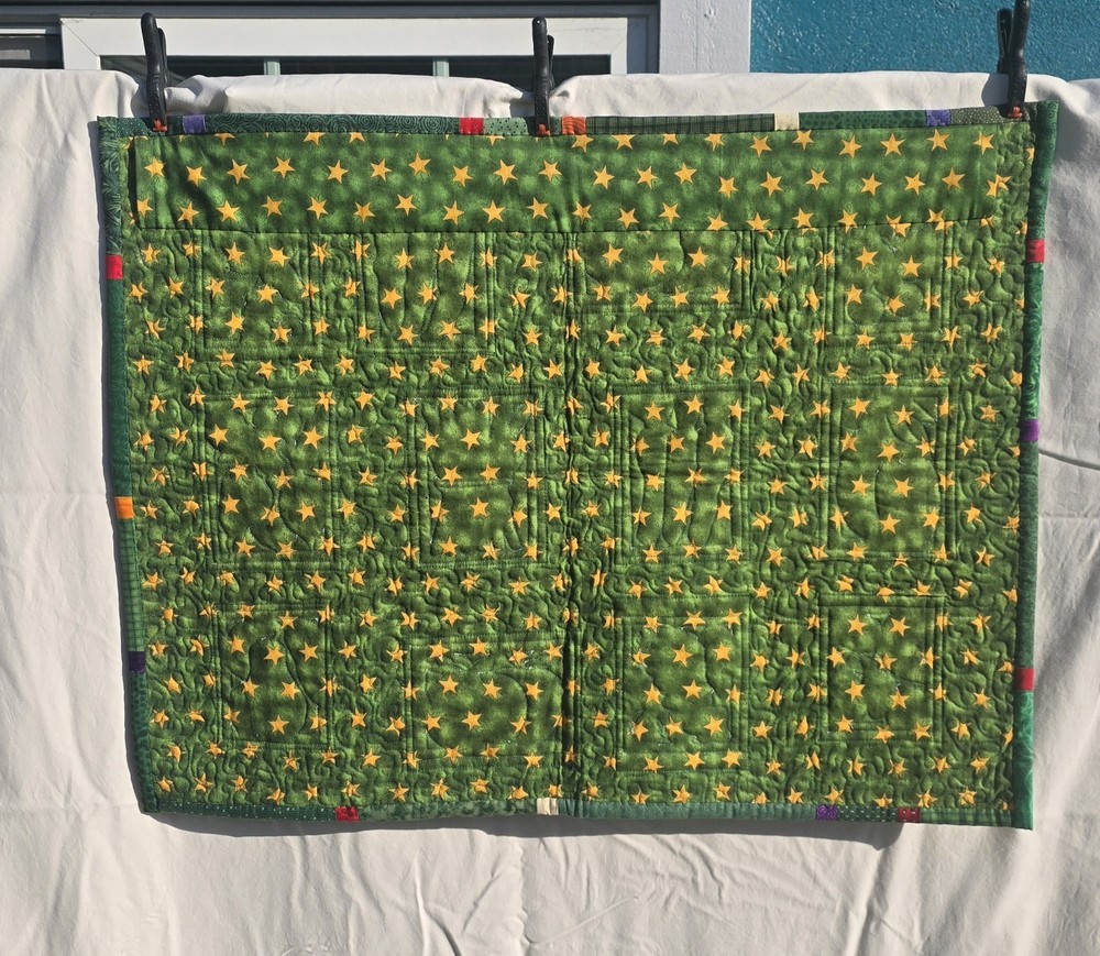 Pretty Handmade Patchwork Quilt Wall Hanging or Table Mat Garden Vegetables