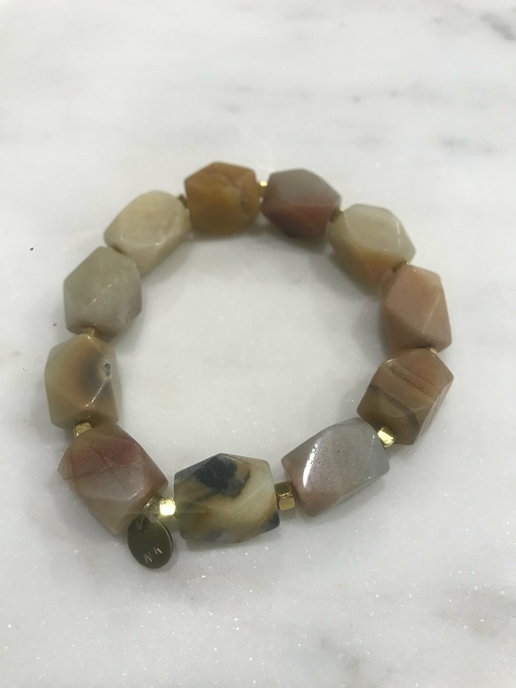 Amazonite barrel bead bracelet