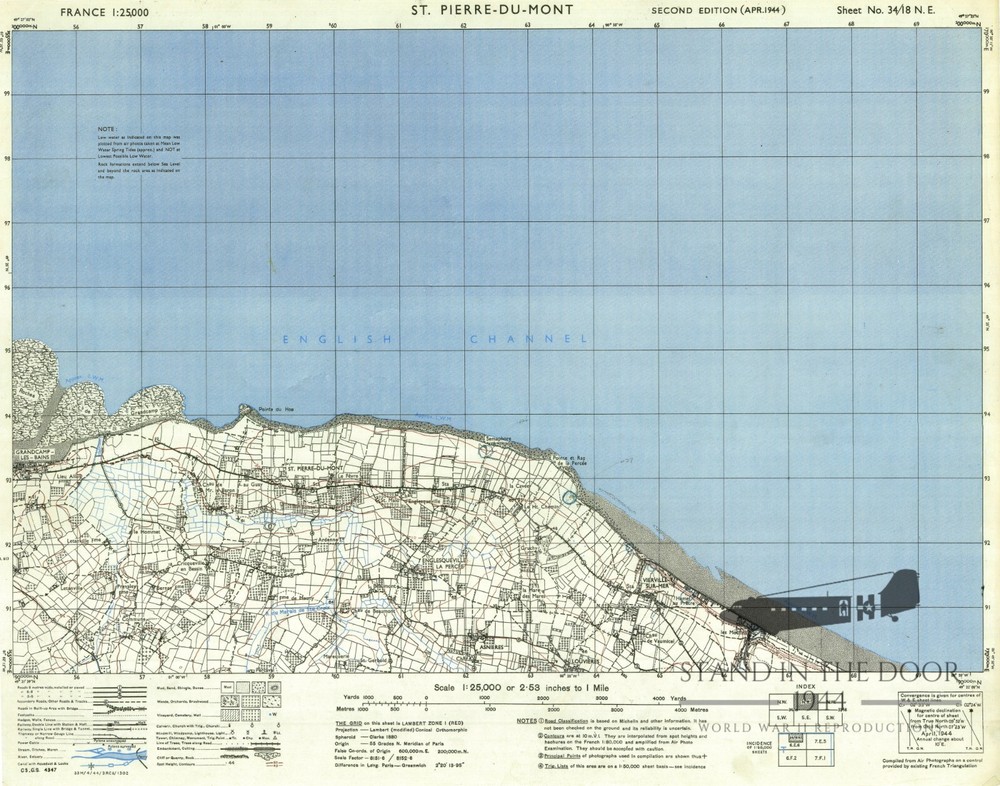 WW2 Normandy map D-Day map 5, 6, 7 Omaha Beach