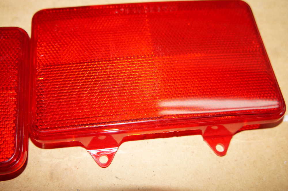 Pair (2): Tail Stop Light RED Lens - Rectangular 4-hole A76 GUIDE DOT 6.5" x 4"