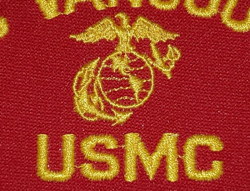 USS VANCOUVER USMC GOLD EAGLE, GLOBE, ANCHOR RED PATCH