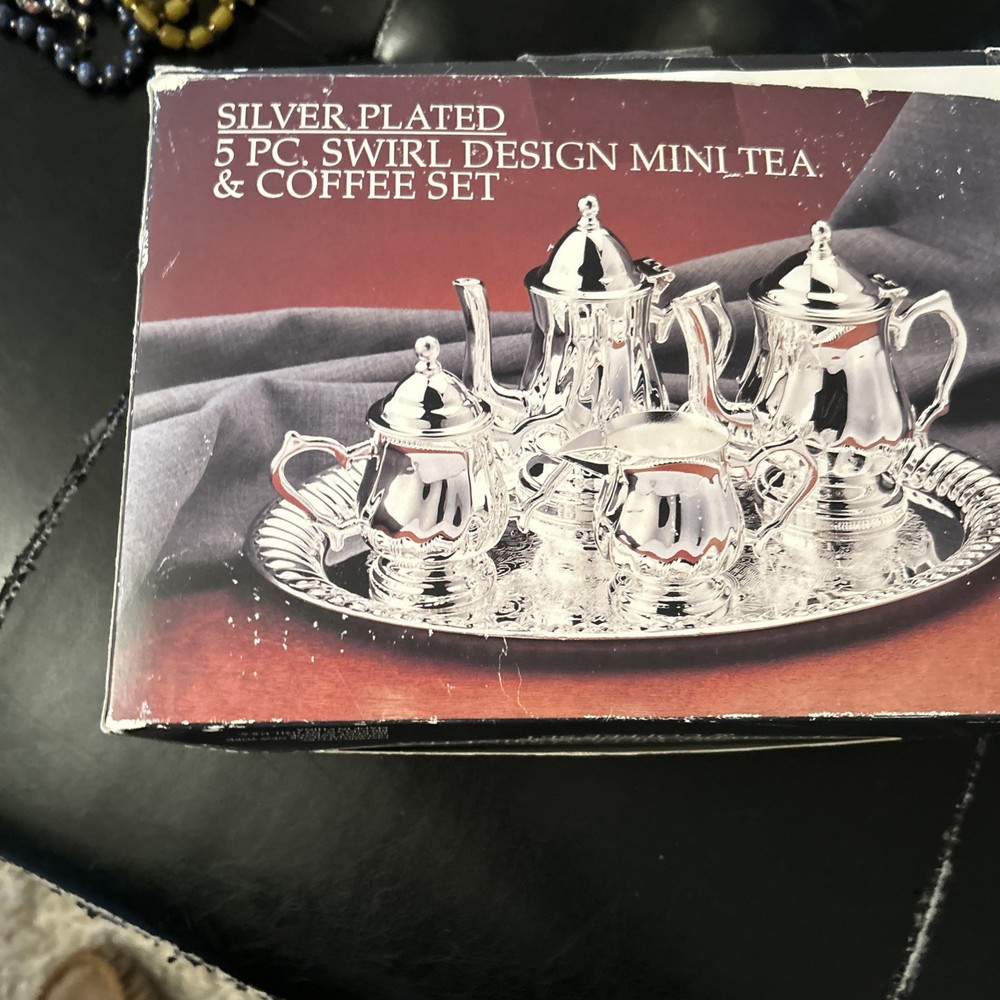 Paul Revere Silversmiths Silver Plated 5pc Swirl Mini Tea & Coffee