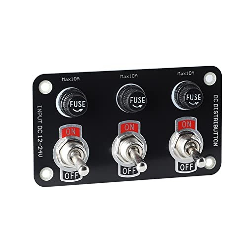 Waterproof Toggle Switch Panel Kit, DC 12V 3-in-1 Toggle Switch with 10A 3-gang