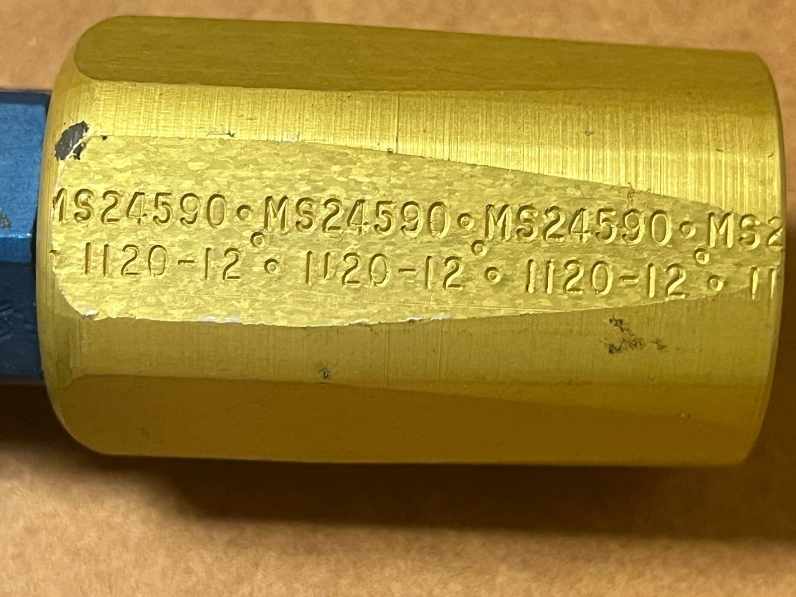 90 Degree Aerospace Fitting P/N MS24590-1120-12 New