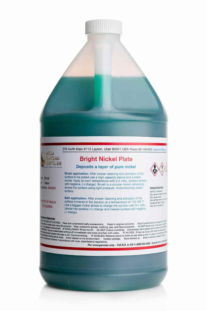 Bright Nickel Plating Solution - For Electroplating 1 Gallon