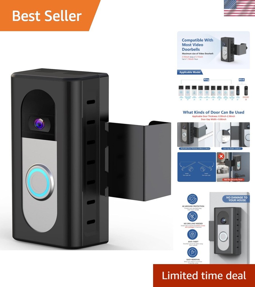 Secure Adjustable Doorbell Mount - Compatible with Ring & Blink Video Devices