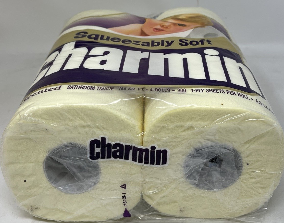 Vintage Charmin Squeezable Soft Toilet Paper Bath Tissue Movie Prop 1980s Yellow