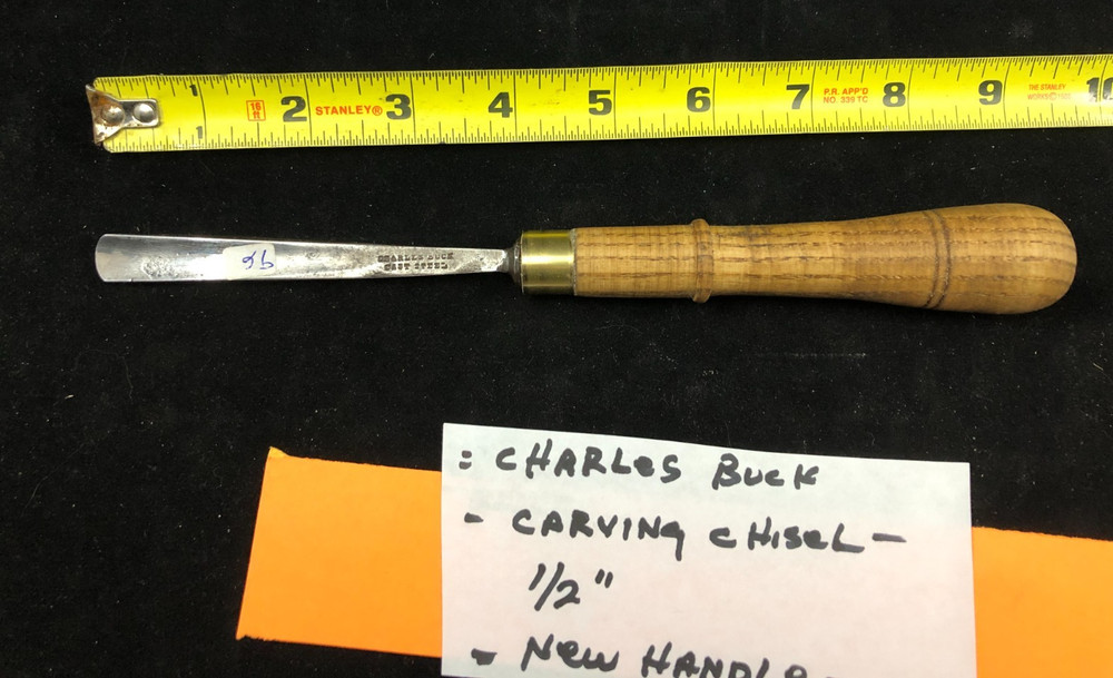 -Charles Buck Cast Steel  7/16" Carving Chisel Sharp-