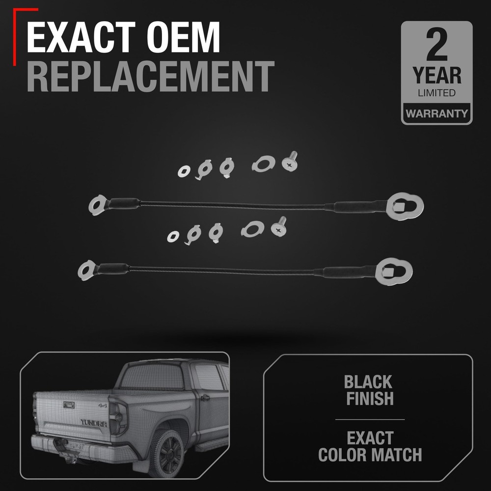 Tailgate Cable Replacement Set, Rear Left & Right Side - Compatible with 2007...