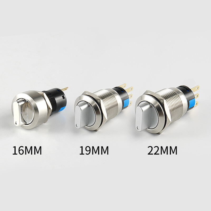 16/19/22mm Metal Rotary Switch Momentary Latching 2/3 Position IP65 Waterproof